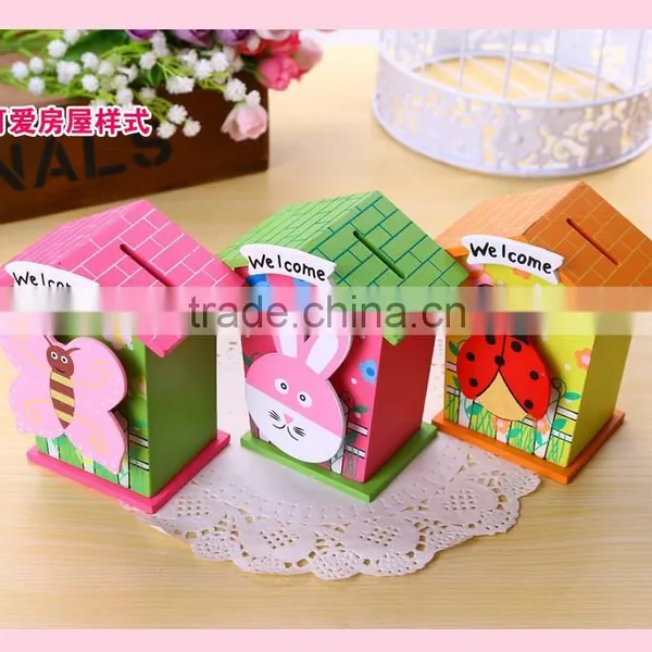 Colorful Cartoon Kids Gifts Wooden Money Box,saving Box photo-2