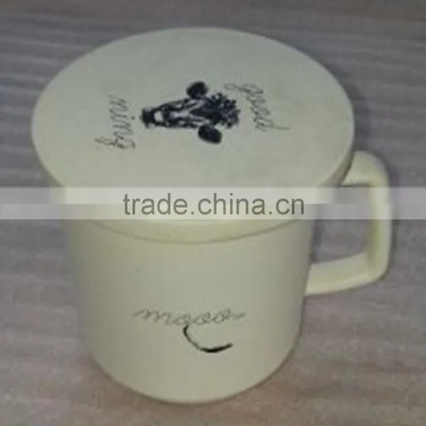 Degradable Disposable Conventional Bamboo Fiber Tea Cup With Lid photo-2