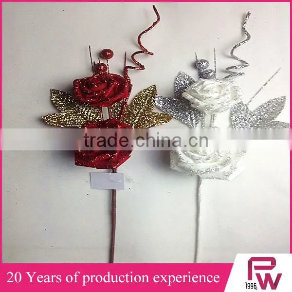 Household Items Made China Artificial Glitter Rose Flowers photo-5