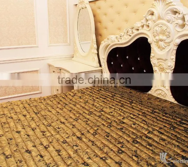 Luxurious Brown Silk Blanket With Sewing, 100% Handicraft in Vietnam, Blanket and Pillow Cover photo-3