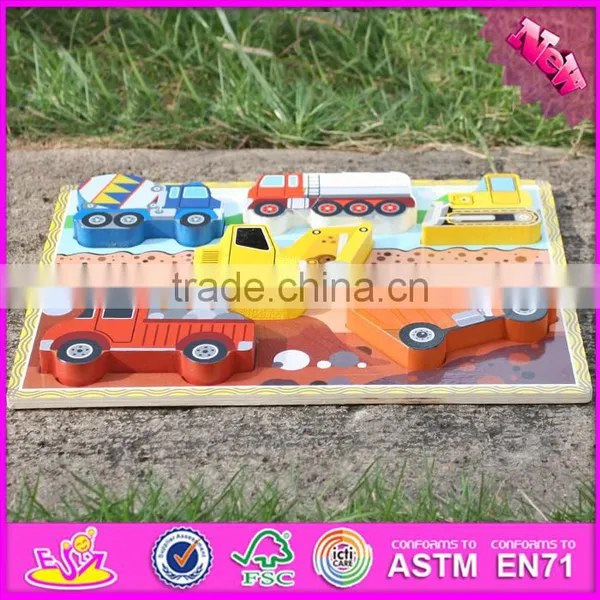 2016 New Design Educational Car Puzzle Wooden Learning Shapes for Toddlers W14D020 photo-6