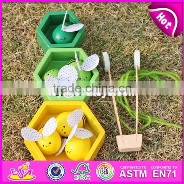 New Design Kids Funny Wooden Bee Toys Custom Children Wooden Cartoon Bee Toys W01B039 photo-6