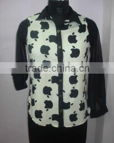 LADIES BLOUSE WITH GEORGETTE SLEEVES (Garment Stock Lots / Apparel Stock / Stocklots / Garment Apparel From India) photo-4