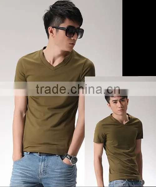 2016 Perfect Popular in China Hot Style Best Quality V-neck T-shirt for Men photo-4