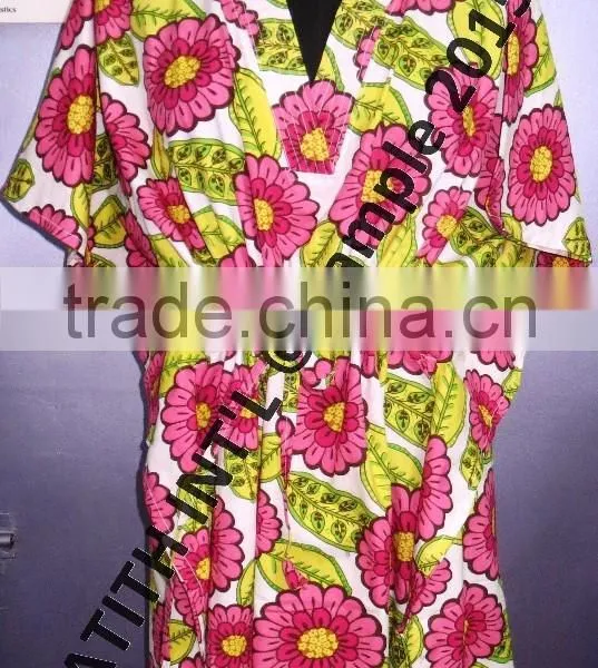 Viscose Printed V Neck Gown photo-4