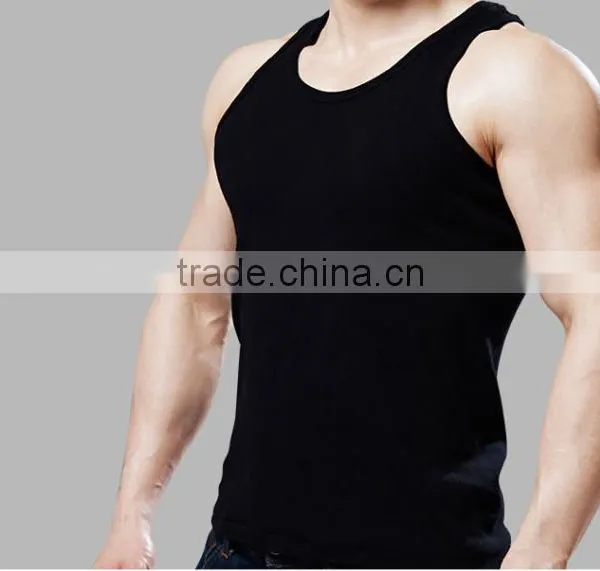 Trade Assurance Custom 100% Cotton Close-fitting Gym Plain Mens Tank Top photo-5