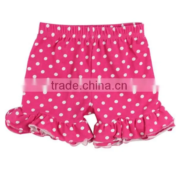 Polka Dot Print Shorts Child Model Wholesale Baby Ruffle Shorts Ruffle Icing Shorts photo-5