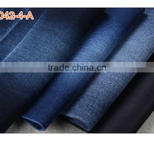 Indigo Cotton Spandex French Terry Knitted Denim Fabric for Jeans photo-6