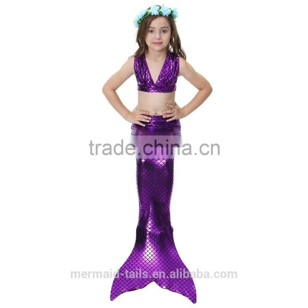 Fairy Costumes for Girls Beach Holiday Mermaid Fashion Bikini Sets 3PC photo-3