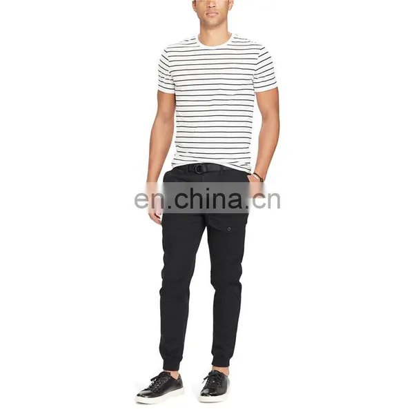 New 100% Cotton Wholesale Custom Striped t Shirt Mens photo-3
