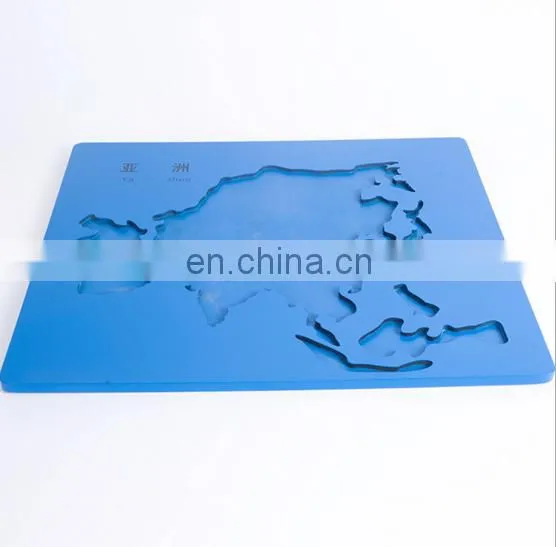 2017 Laser Cutting Montessori Wooden Puzzle Maple World Map With High Service photo-5
