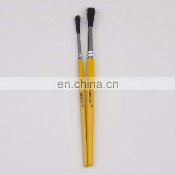 Short Wooden Handle Artist Bristle Paint Brushes photo-2