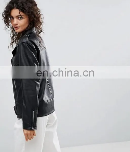 Women Popular Designs Custom pu Leather Jackets photo-3