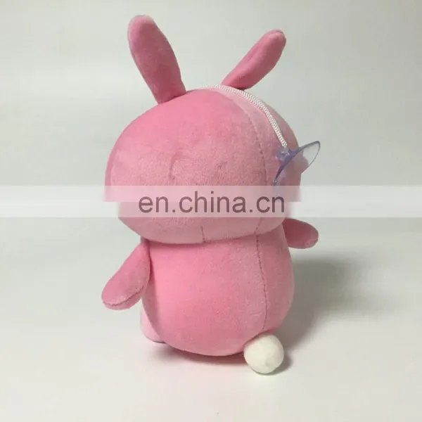 Pink Bunny Plush Stuffed Foam Beads Soft Keychain With Sucker photo-2