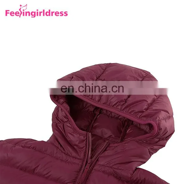 Best Selling Winter Ultra Light Red Women Goose Down Jacket For Winter photo-5