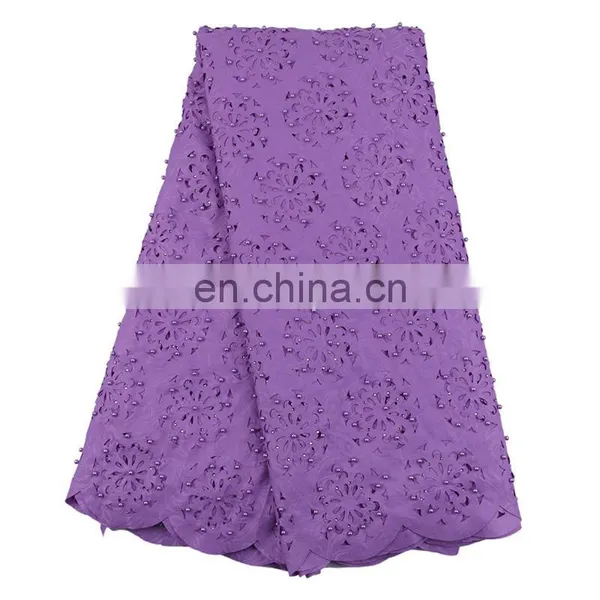 High Quality 100% Cotton Polish Lace Fabric African Embroidery Lace Fabric No.LP41200129 photo-2