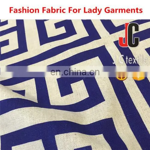 Shao Xing jc Textile Clothing Fabric Soft Printed Fabric Cotton Linen Fabric photo-2