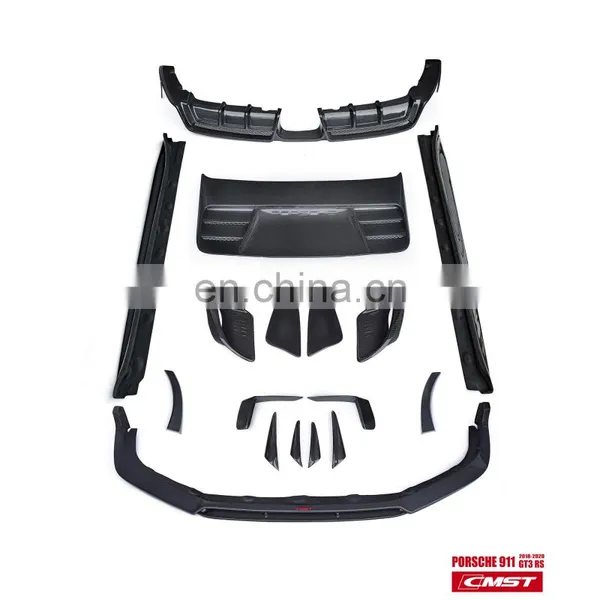 Brand New CMST Design Carbon Fiber Front Lip Side Skirt Rear Diffuser Rear Fender Vent for Porsche Carrare 911 991 GT3 photo-3