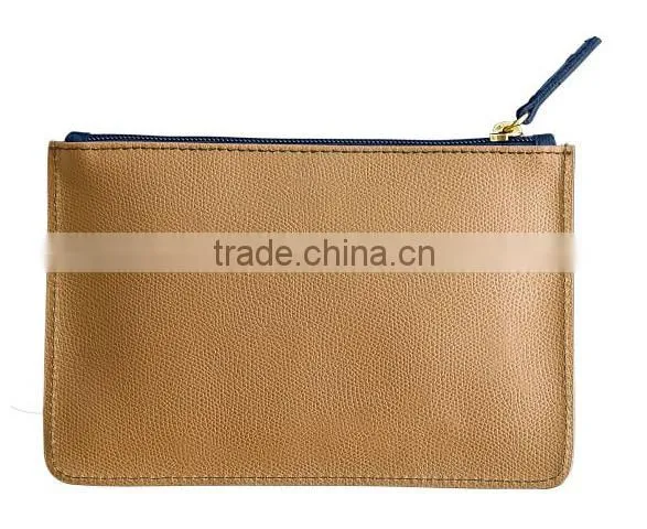 Saffiano Leather Bag Genuine Leather Zip Pouch Clutch Bag Simple Clutch Bag Travel Leather Pouch for Women photo-3