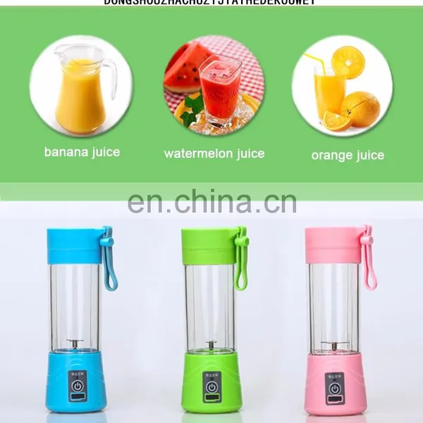 Fruit Juicer Popular USB Blender Juicer Mini Electric Portable Rechargeable Travel High Quality 380ml 6 Blades photo-4