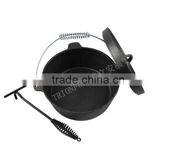 TRIONFO Hot Sale Pre-seasoned Cast Iron Camping Stock Pot