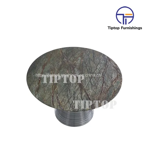 Tiptop Marble Top Stainlesssteel Base Dininig Table photo-2