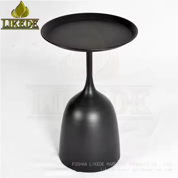Iron Metal Bedside Table for Black Tea and Coffee Elegant Furniture Legs photo-3