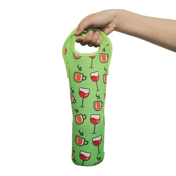 Wholesale Custom Neoprene Waterproof Insulate Single Wine Bottle Cooler Tote Carrier Bag Sleeve photo-2