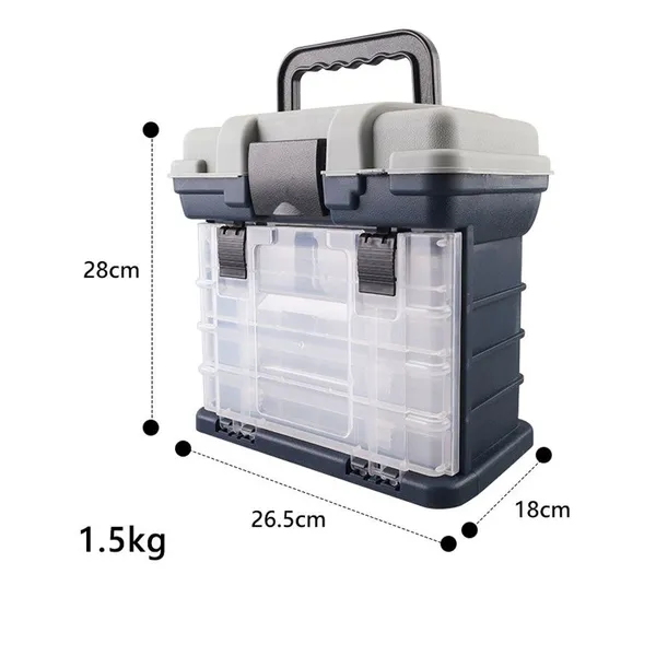 Fishing Tackle Box Four Removable Racks Lure and Hooks Storage Multipurpose Utility Box photo-4