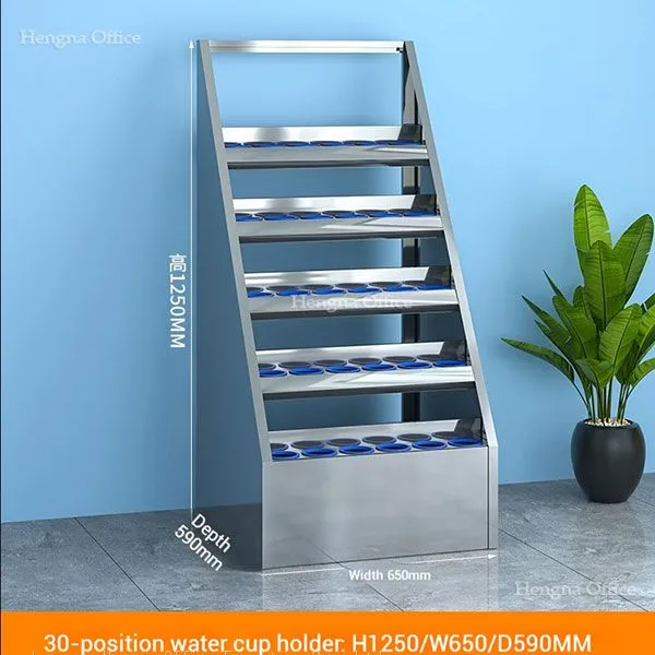 Stainless Steel Water Bottle Rack | 30 Holes Capacity & Rust Proof Material | Gym Office - Factory Direct