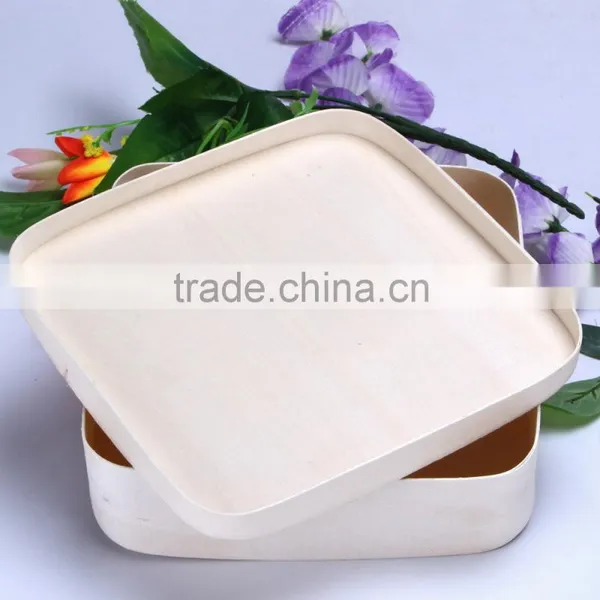 2016 Wholesale Poplar Bark Green Safety Soft Wood Food Box Fast Food Box photo-3