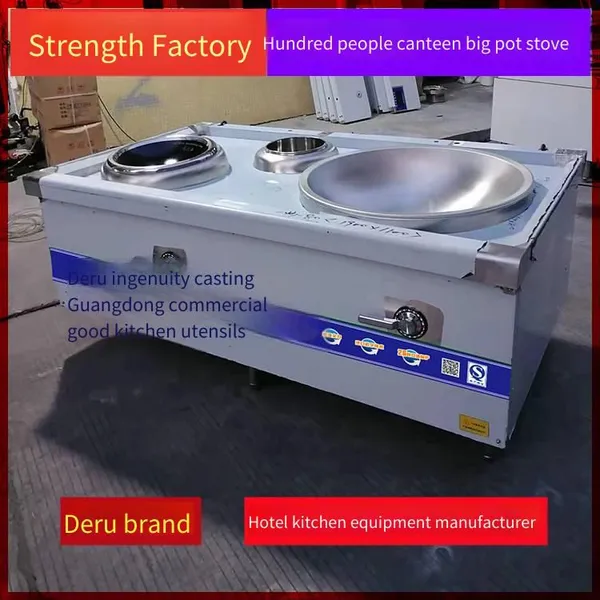 Double-burner Size Combination Hotel Stir-frying Stove, Raised Mutton Soup Large Pot Stove, Commercial Induction Cooker Kitchen Equipment, Double-eye Induction Cooker photo-2