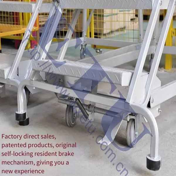 Steel Automatic Brake High-altitude Ladder, Double-sided Handrail Picking Ladder for Export Workshop photo-5