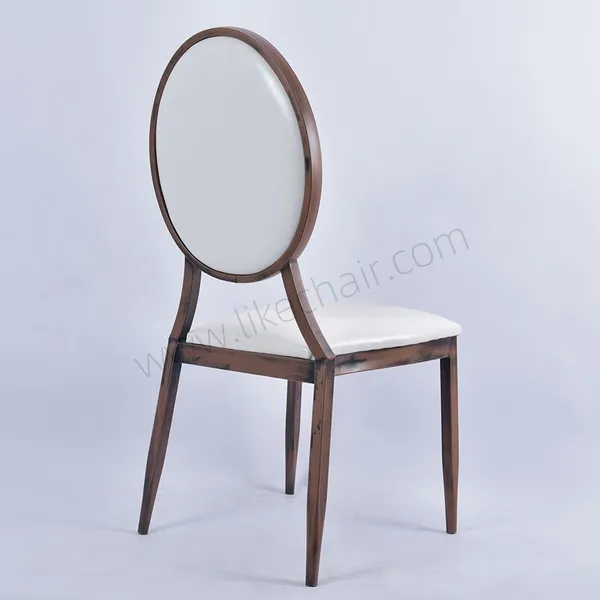 Wholesale Durable Iron Round Back Wedding Furniture Metal Legs Antique Design Party Chairs Events Hotel Banquet Chairs photo-4