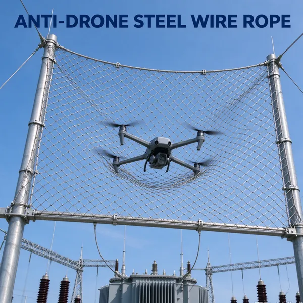 Costimized Anti-drone Stainless Steel Wire High Strength Stainless Steel 50*50cm Woven Wire Mesh Rockfall Barrier Factory Outlet