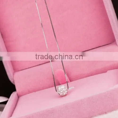 Factory Price 925 Silver Silver Jewelry cz Ball Necklace for Women