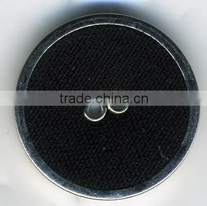 Fabric Covered Button With Metal Ring and Two Eyelets -- F1408 photo-2