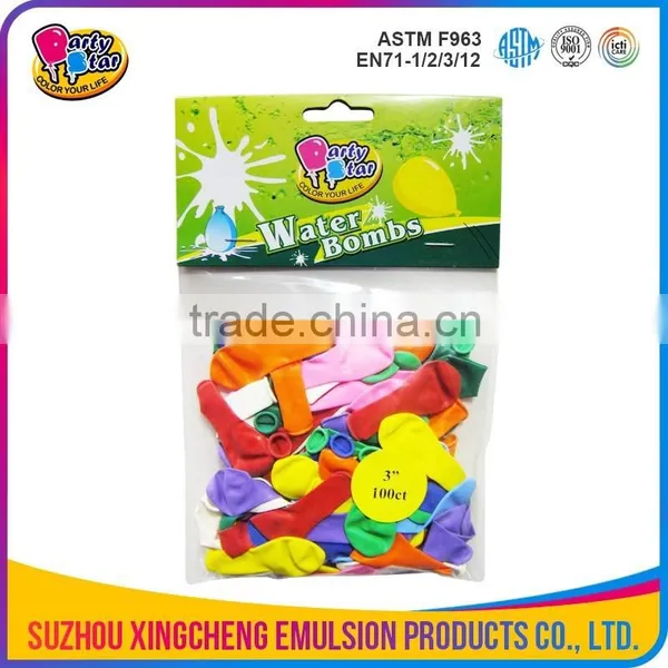 3 Inch Standard Color Water Kids Balloon