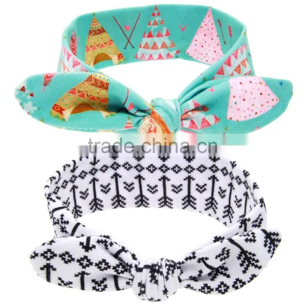 Hot-sales Baby Floral Headband Infant Headband Toddler Turban Headband Cotton Kids Knotted Headband Wh-1756