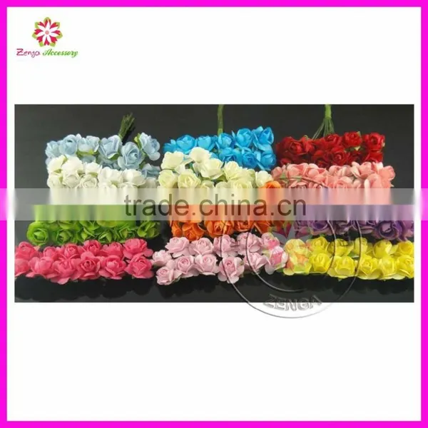 2-2.5cm Head Multicolor Handmade Mulberry Paper Rose Flower (144pcs)