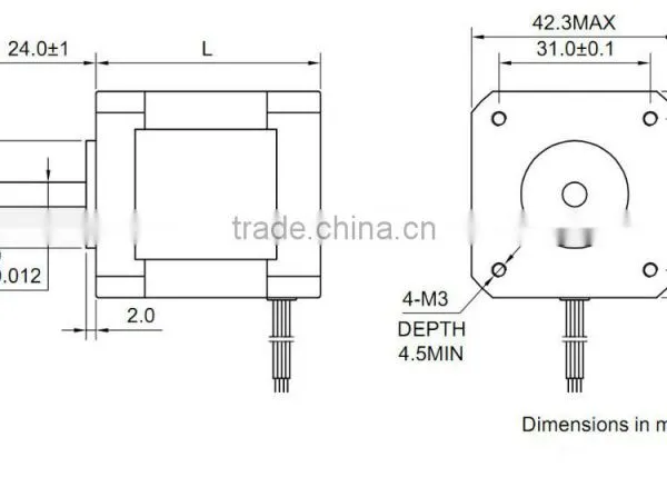 1.8 Degree NEMA17 42BYGH Hybrid Stepper Motor Factory Customized photo-2
