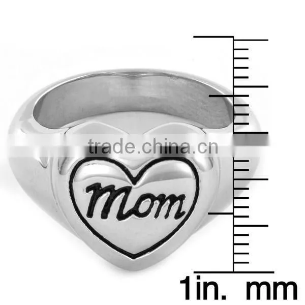 Factory Wholesae Price Silver 925 Polish Mom and Heart Engraved Ring photo-3