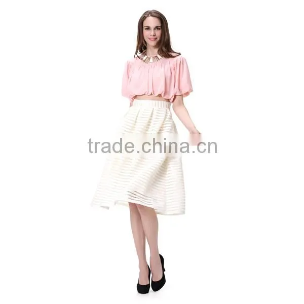 Fashion Ladies Women Off Shoulder Short Sleeves Chiffon Tops Blouse photo-5