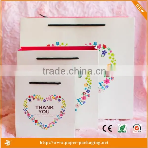 White Color Lovely Heart White Foldable Shopping Bag photo-2