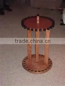 Custom Store Design Round Revolving Wooden Fishing Rod Display Rack
