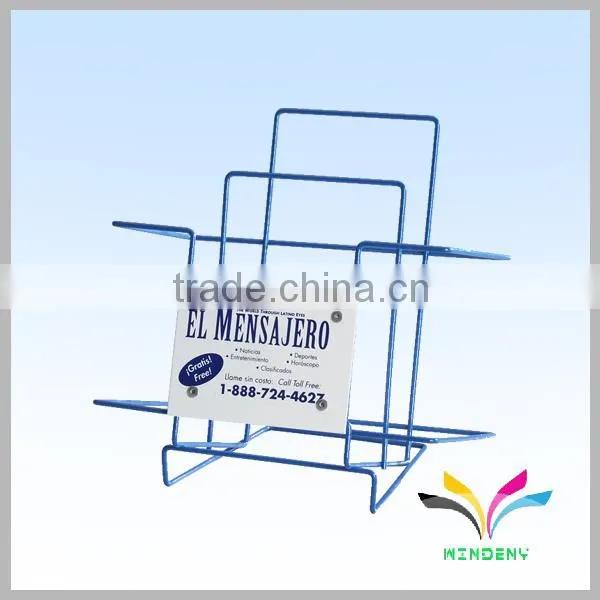 New Design 2 Pockets Floor Stand Abloid Newspaper Display Racks photo-2