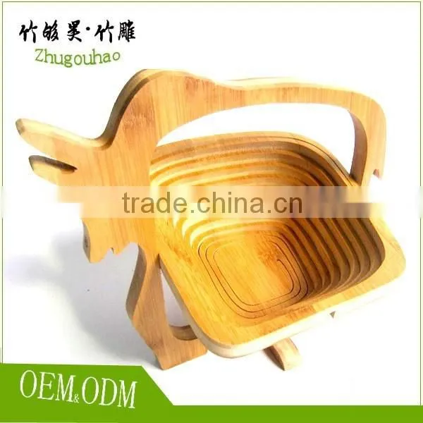 Handmade Bamboo Folding Fruit Basket With Smooth Appearance photo-5