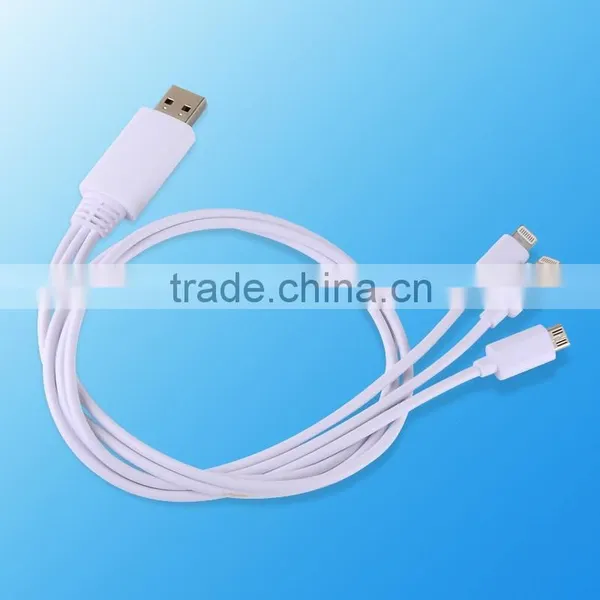 Portable 3 In 1 Usb Data Cable For Iphone For Samsung Universal Usb Charging Cable photo-4