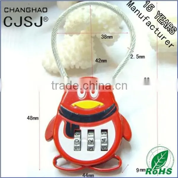 CJSJ Hot Sale Cute QQ Cable Padlock CH-QQ Combination Security Padlock photo-3