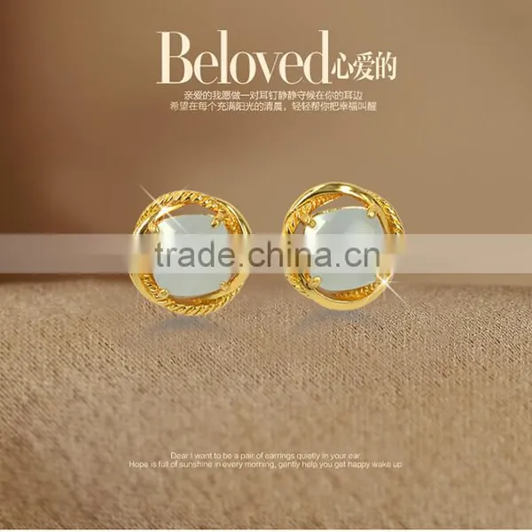 Gold Earring Jewery 2015 New Stone Fashion Women's Earrings2 Gram Gold Beautiful Designed Earrings photo-2